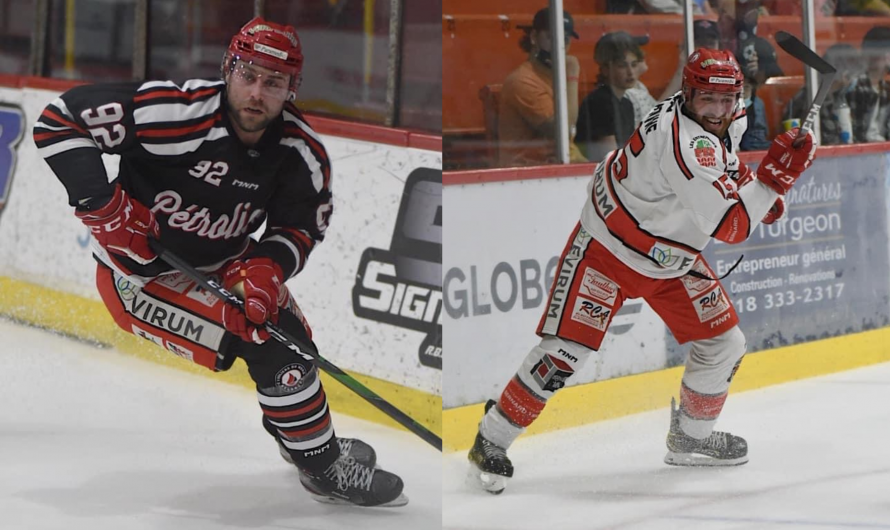 Yann Sauvé et Jonathan Narbonne avec les Pétroliers en 2022-2023